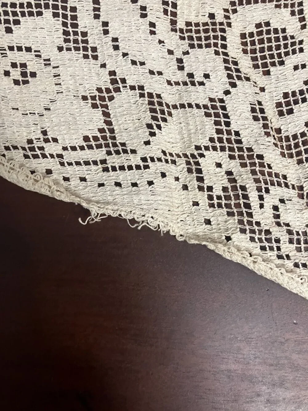 Set of 2 Vintage Filet Crochet Floral Lace Doilies